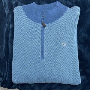 Vineyard Vines Blue Half-Zip Sweater